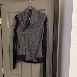 lululemon athletica Heathered Gray and Black double zip Jacket